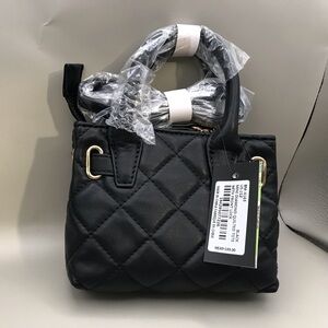 Badgley Mischa Chic Black Quilted Mini Bag Vegan Leather